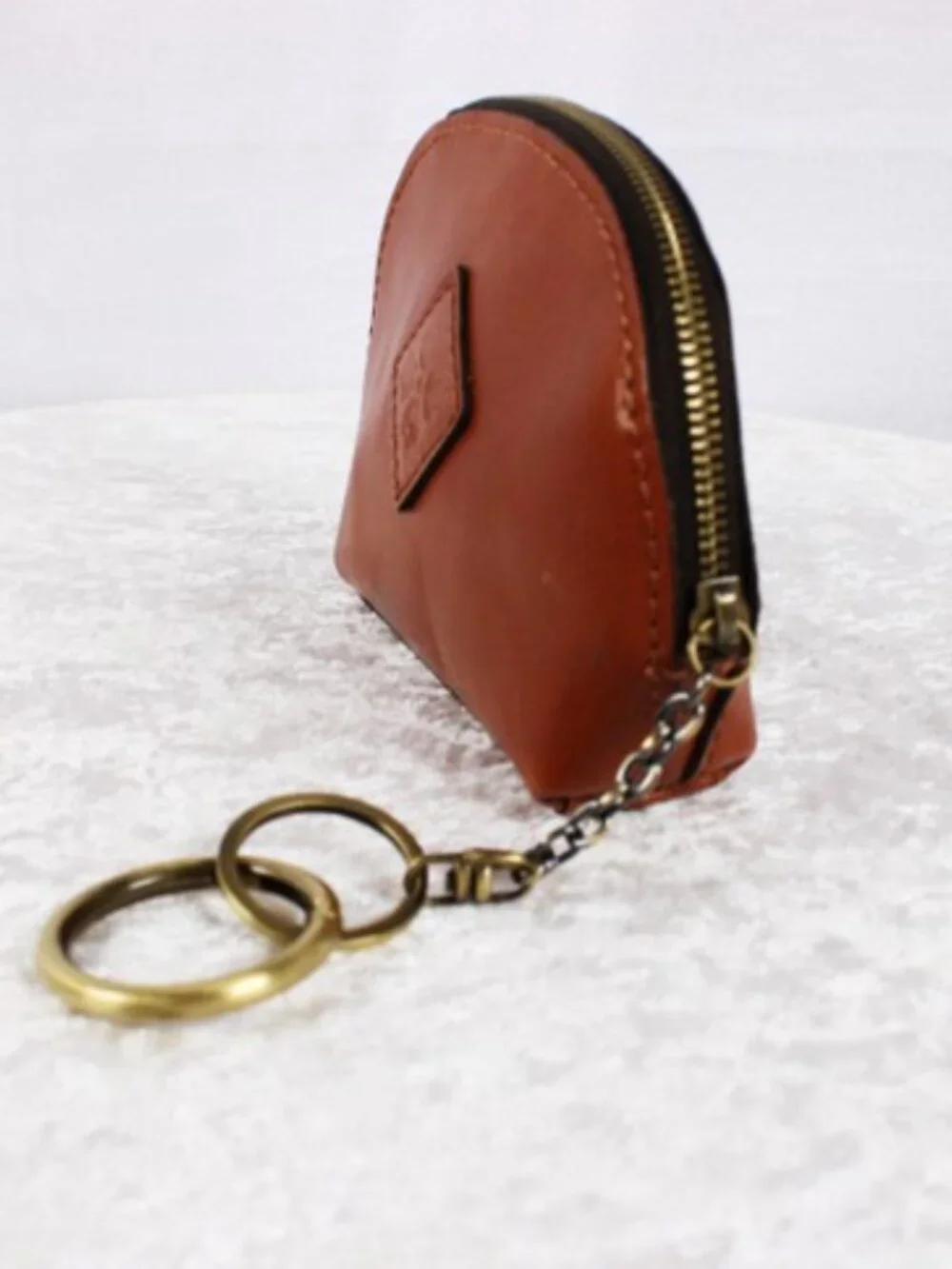 Patricia Nash Cognac Leather Bucket Crossbody Bag, Coin Purse + Duster